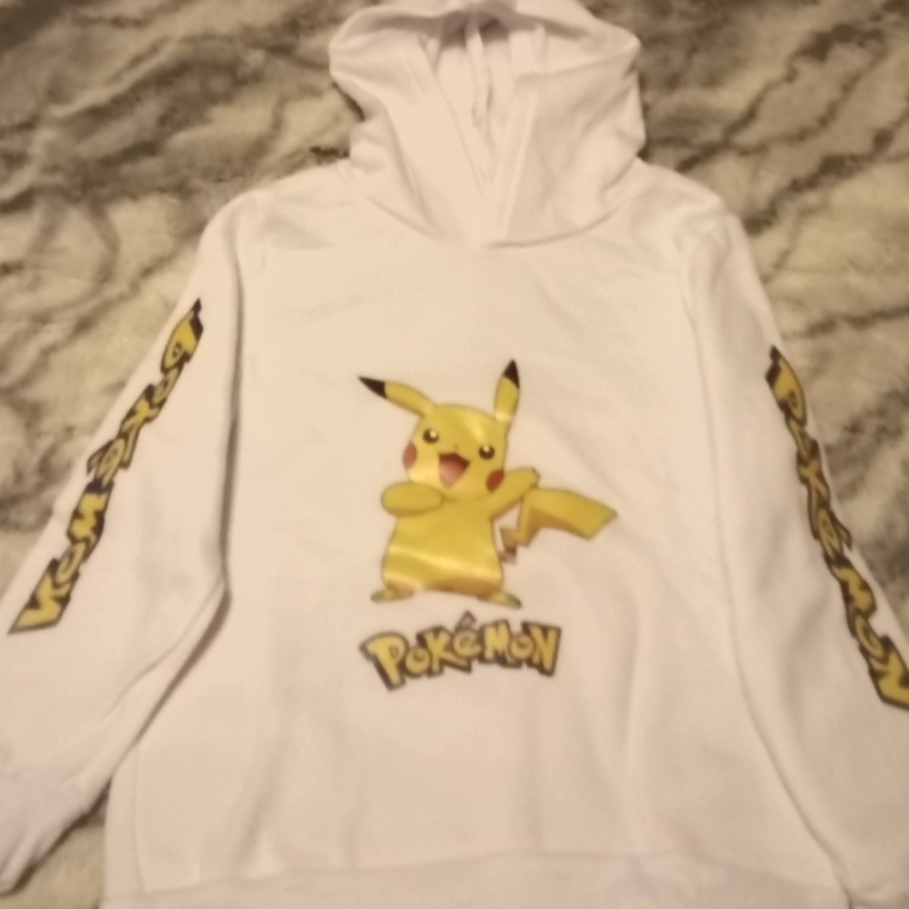 New, Pikachu hoodie, White